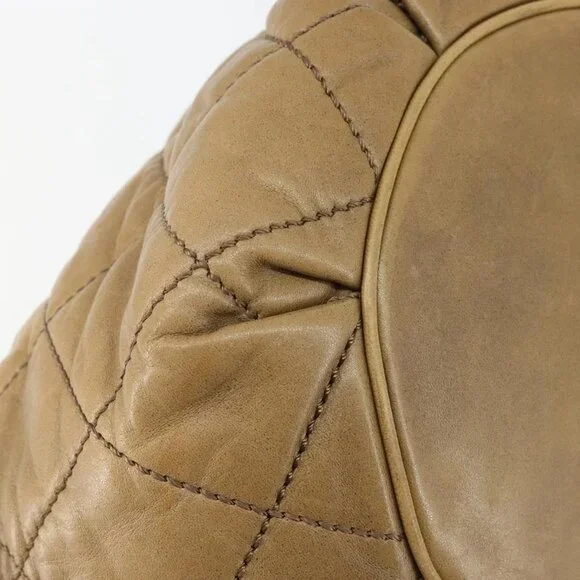 CHANEL Wild Stitch Shoulder Bag Leather Brown Gold CC Auth 144304 - Picture 5 of 16